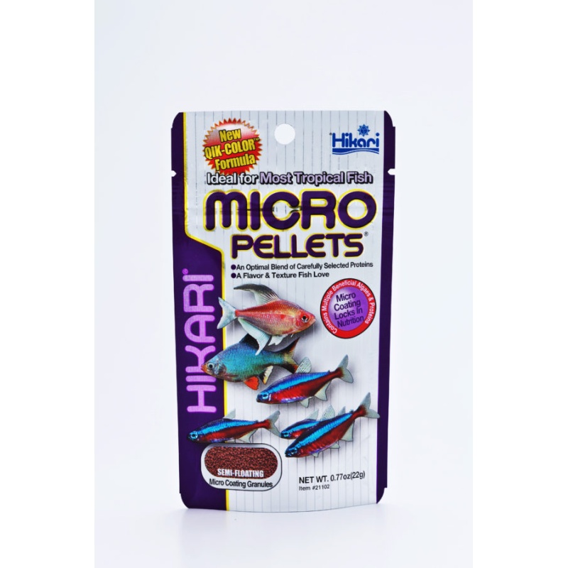Hikari Micro Pellets 22gr. Täistoit mölderkaladele, puntiustele ja teistele väikesesuulistele troopilistele kaladele
