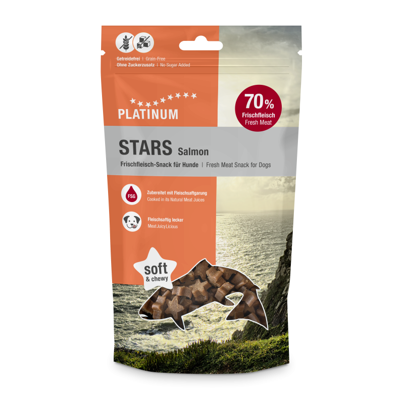 Platinum Stars Salmon - pehmed maiused värskest lõhest 185g UUS!