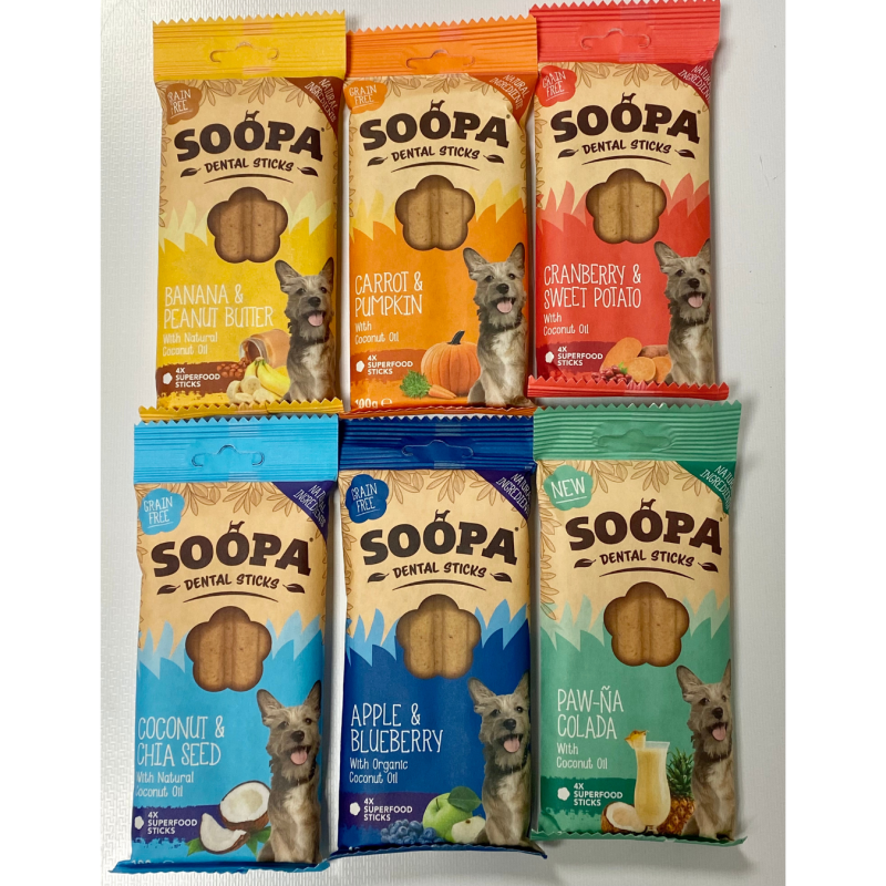 Soopa närimispulgad 6 erinevat maitset, 6x 100g