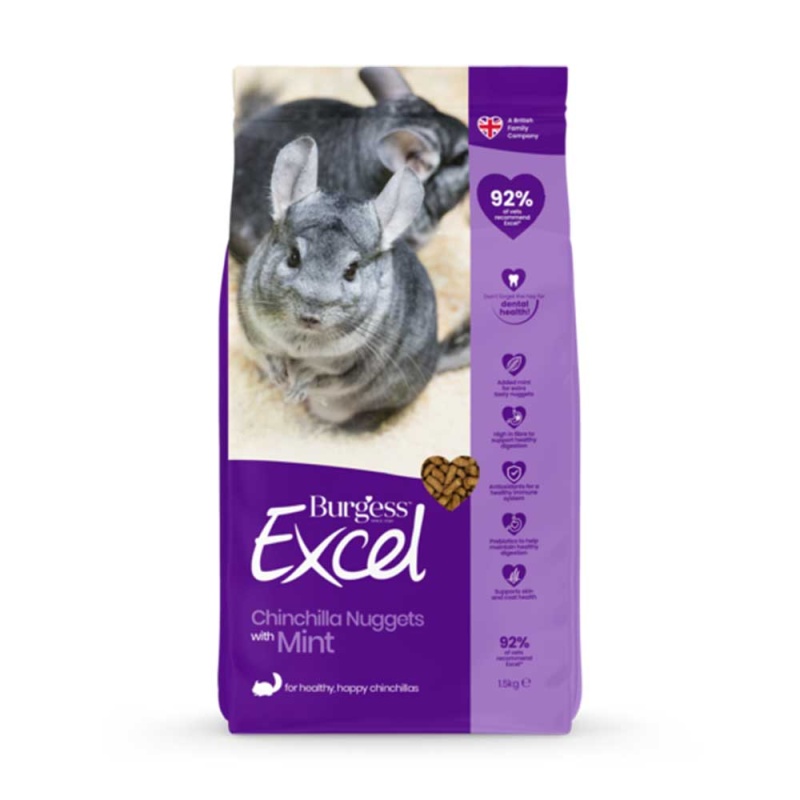 Burgess Excel Mint tšintšilja täissööt 1,5kg