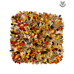 Nuuskimismatt 50x50cm, kollane/pruun/oranž